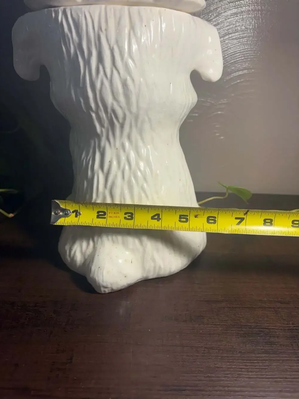 Vintage Doranne White Dog Cookie Jar Smiling Big Eyes Yellow Bow 13